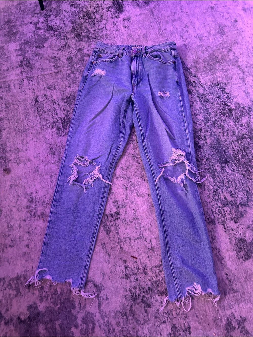Garage Women's Distressed Straight-Leg Jeans — Light Blue